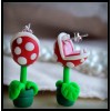 Серьга - кафф "Хищный цветок из Марио". Эксклюзив. Ручная работа. Цена за 1 шт. Распродажа 